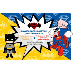 Convite Batman e Super-Homen
