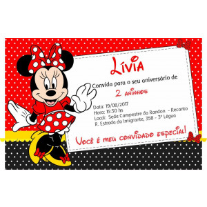 Convite Minnie Vermelho